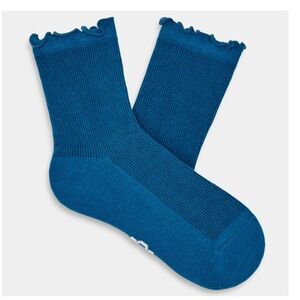 UGG Karsyn Lettuce Edge Crew Socks in Blue Sapphire